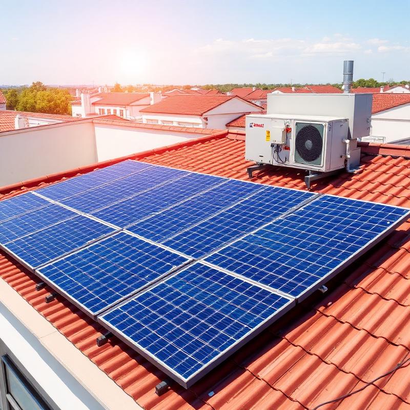 Paneles solares fotovoltaicos instalados en un tejado residencial